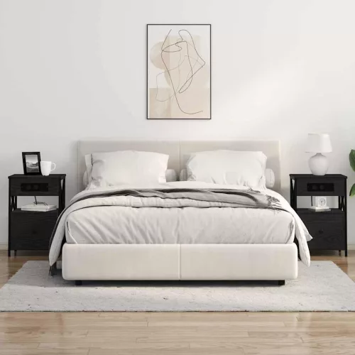 Éjjeliszekrény 2 pcs Musta tammi 40 x 31 x 60 cm Faanyag