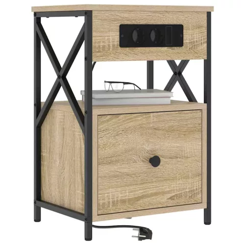 Éjjeliszekrény 2 pcs sonoma tölgy 40 x 31 x 60 cm Faanyag