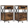 Éjjeliszekrény 2 pcs Füstölt tölgy 40 x 31 x 60 cm Faanyag