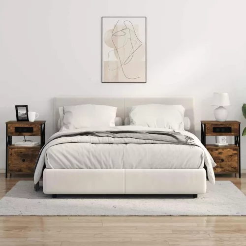 Éjjeliszekrény 2 pcs Füstölt tölgy 40 x 31 x 60 cm Faanyag
