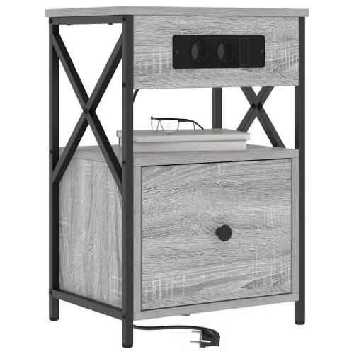 Éjjeliszekrény 2 pcs Szürke sonoma 40 x 31 x 60 cm Faanyag