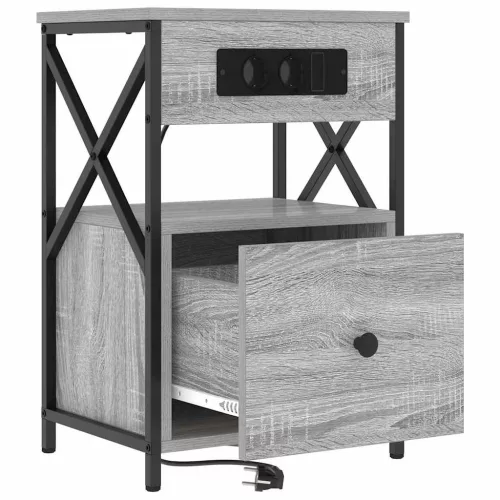 Éjjeliszekrény 2 pcs Szürke sonoma 40 x 31 x 60 cm Faanyag