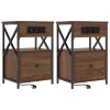 Éjjeliszekrény 2 pcs barna tölgy 40 x 31 x 60 cm Faanyag
