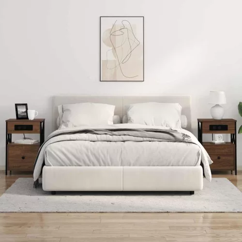 Éjjeliszekrény 2 pcs barna tölgy 40 x 31 x 60 cm Faanyag