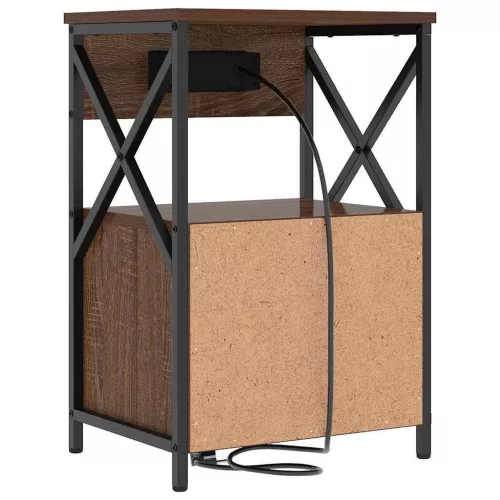 Éjjeliszekrény 2 pcs barna tölgy 40 x 31 x 60 cm Faanyag