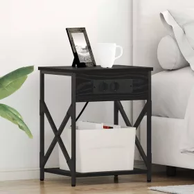 Éjjeliszekrény Töltőállomással 2 pcs Musta tammi