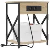 Éjjeliszekrény Töltőállomással 2 pcs sonoma tölgy