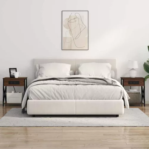 Éjjeliszekrény Töltőállomással barna tölgy 41 x 31 x 51 cm