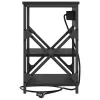 Éjjeliszekrény Töltőállomással polcokkal Musta tammi Faanyag