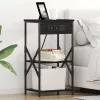 Éjjeliszekrény 2 pcs Musta tammi 41 x 31 x 76 cm Faanyag