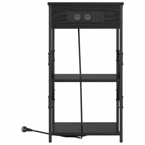 Éjjeliszekrény 2 pcs Musta tammi 41 x 31 x 76 cm Faanyag