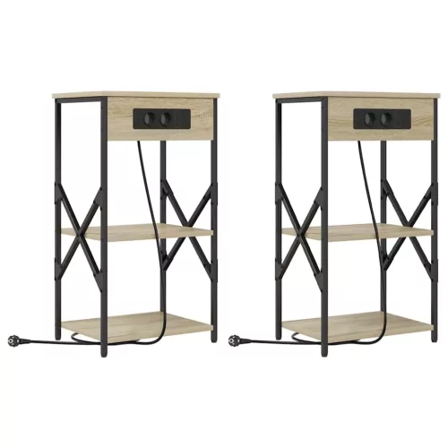 Éjjeliszekrény 2 pcs sonoma tölgy 41 x 31 x 76 cm Faanyag