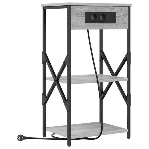 Éjjeliszekrény polcokkal Szürke sonoma 41 x 31 x 76 cm Faanyag