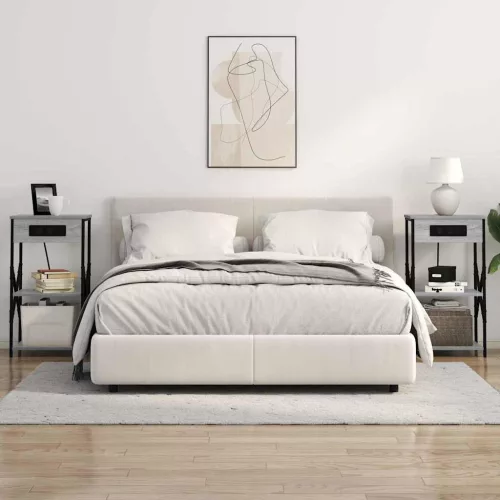 Éjjeliszekrény 2 pcs Szürke sonoma 41 x 31 x 76 cm Faanyag