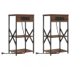 Éjjeliszekrény 2 pcs barna tölgy 41 x 31 x 76 cm Faanyag