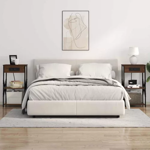 Éjjeliszekrény 2 pcs barna tölgy 41 x 31 x 76 cm Faanyag