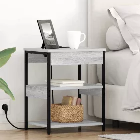 Éjjeliszekrény 2 pcs Szürke sonoma Faanyag