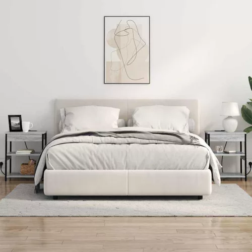Éjjeliszekrény 2 pcs Szürke sonoma Faanyag