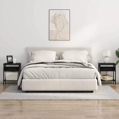 Éjjeli asztal 2 pcs Musta tammi 38 x 30 x 48 cm Faanyag