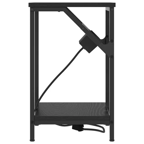 Éjjeli asztal 2 pcs Musta tammi 38 x 30 x 48 cm Faanyag