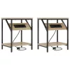 Éjjeli asztal 2 pcs sonoma tölgy 38 x 30 x 48 cm Faanyag