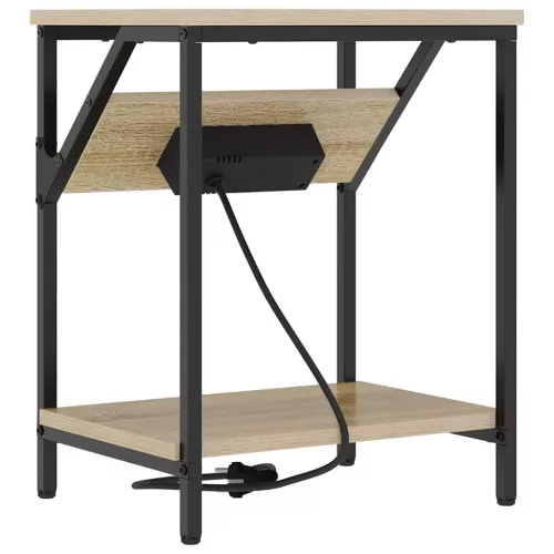 Éjjeli asztal 2 pcs sonoma tölgy 38 x 30 x 48 cm Faanyag