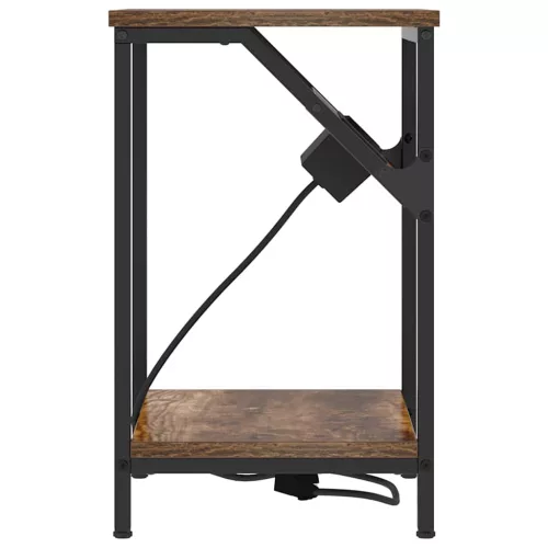 Éjjeli asztal 2 pcs Füstölt tölgy 38 x 30 x 48 cm Faanyag