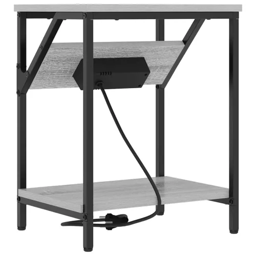 Éjjeli asztal 2 pcs Szürke sonoma 38 x 30 x 48 cm Faanyag