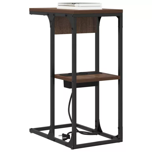 Éjjeli asztal barna tölgy 41.5 x 26 x 60.5 cm Faanyag