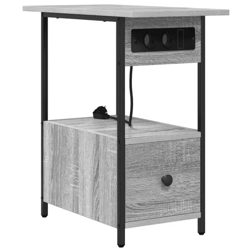 Éjjeliszekrény fiókkal Szürke sonoma 60 x 30 x 61 cm Faanyag