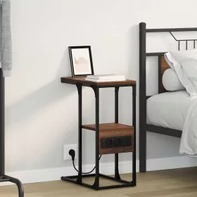   Éjjeliszekrény fiókkal barna tölgy 41.5 x 26 x 60.5 cm Faanyag