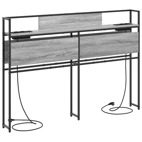 Tároló fejtámla polcokkal Szürke sonoma 140 cm Faanyag