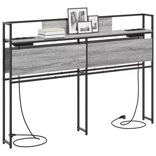 Tároló fejtámla polcokkal Szürke sonoma 150 cm Faanyag