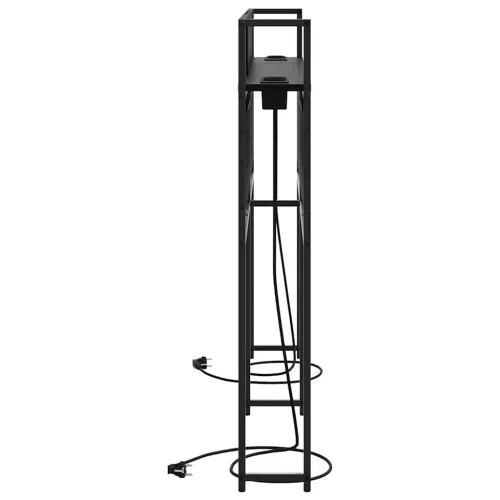 Tároló fejtámla polcokkal tárolóval Musta tammi 160 cm Faanyag