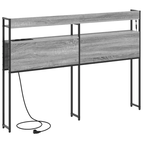 Fejtámla LED -es lámpákkal Szürke sonoma 120 cm Faanyag