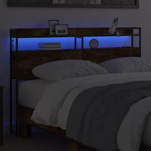 Fejtámla LED -es lámpákkal Füstölt tölgy 135 cm Faanyag