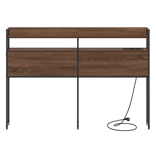 Fejtámla LED -es lámpákkal polcokkal barna tölgy 135 cm Faanyag