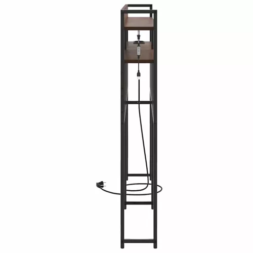 Fejtámla LED -es lámpákkal polcokkal barna tölgy 135 cm Faanyag