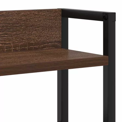 Fejtámla LED -es lámpákkal polcokkal barna tölgy 135 cm Faanyag