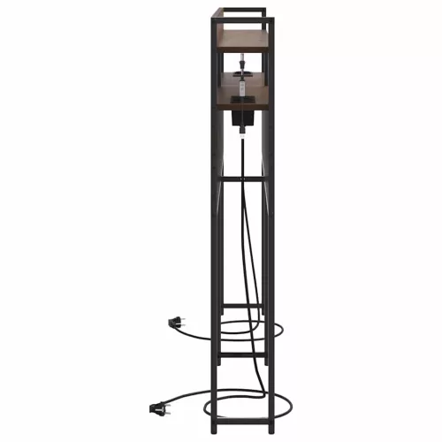 Fejtámla LED -es lámpákkal polcokkal barna tölgy 140 cm Faanyag
