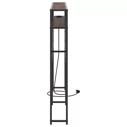 Tároló fejtámla polcokkal tárolóval barna tölgy 135 cm Faanyag