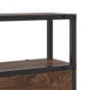 Tároló fejtámla polcokkal tárolóval barna tölgy 135 cm Faanyag