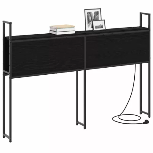 Tárolós Fejtámla Töltő Állomással Musta tammi 120 cm Faanyag