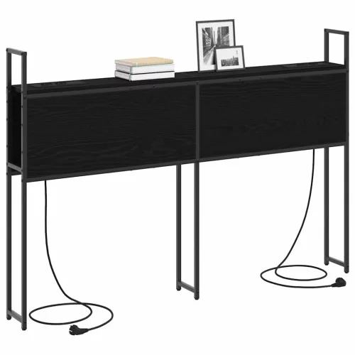 Tárolós Fejtámla Töltő Állomással Musta tammi 140 cm Faanyag