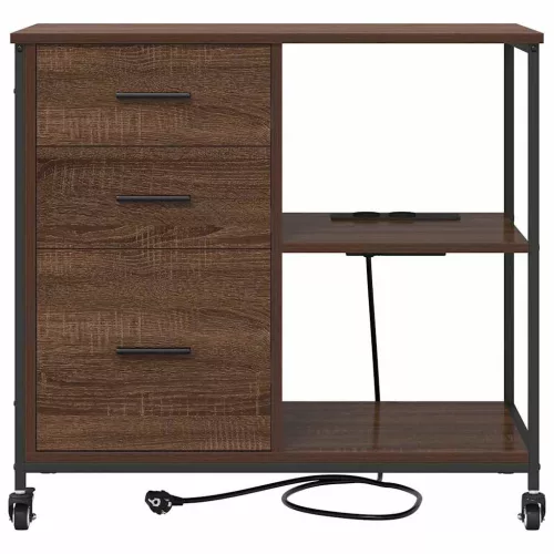 Irodai szekrény kerékkel barna tölgy 76 x 41 x 72 cm Faanyag