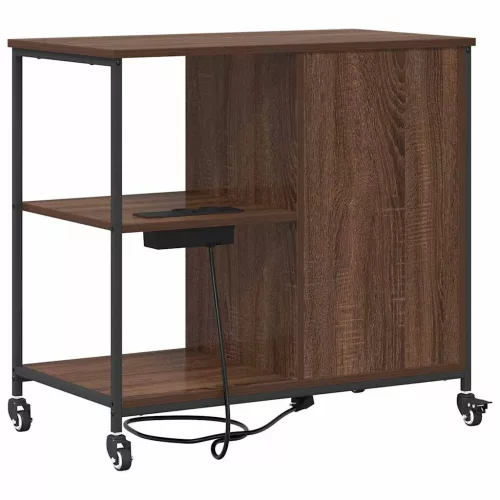Irodai szekrény kerékkel barna tölgy 76 x 41 x 72 cm Faanyag