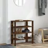Füstös tölgy színű szerelt fa cipőtartó 61x32x70 cm