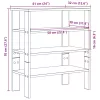 Füstös tölgy színű szerelt fa cipőtartó 61x32x70 cm