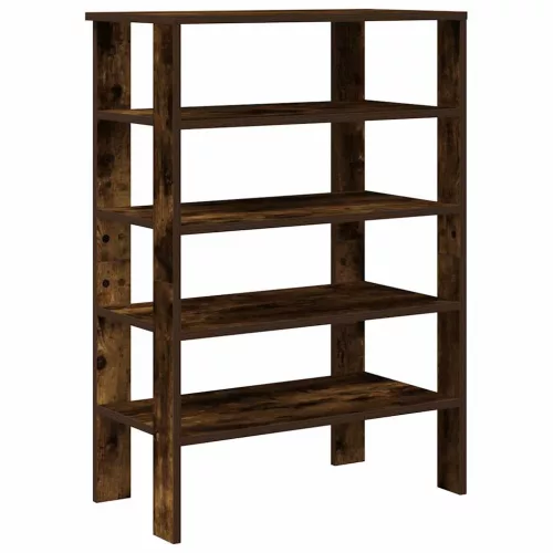 Füstös tölgy színű szerelt fa cipőtartó 61x32x87,5 cm