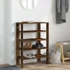 Füstös tölgy színű szerelt fa cipőtartó 61x32x87,5 cm
